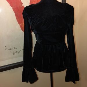 Petersyn Black Velvet Lilibet Peplum Top